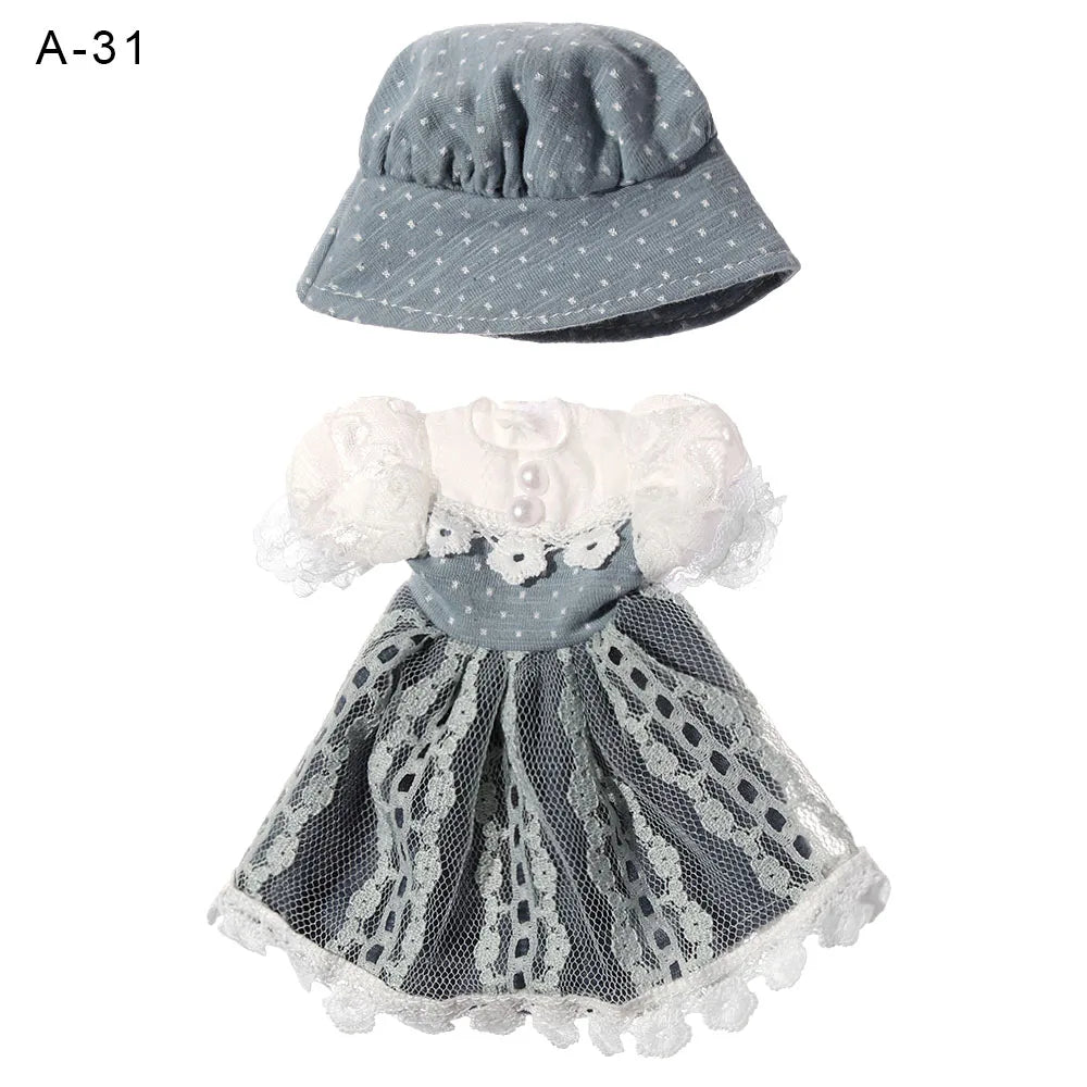 1 Set New Summer DIY Dolls Dress Toys Bikini Cloth Lace Skirt Toys Clothes Skirt Fabric Sewing for 16cm/31cm Doll Accessories