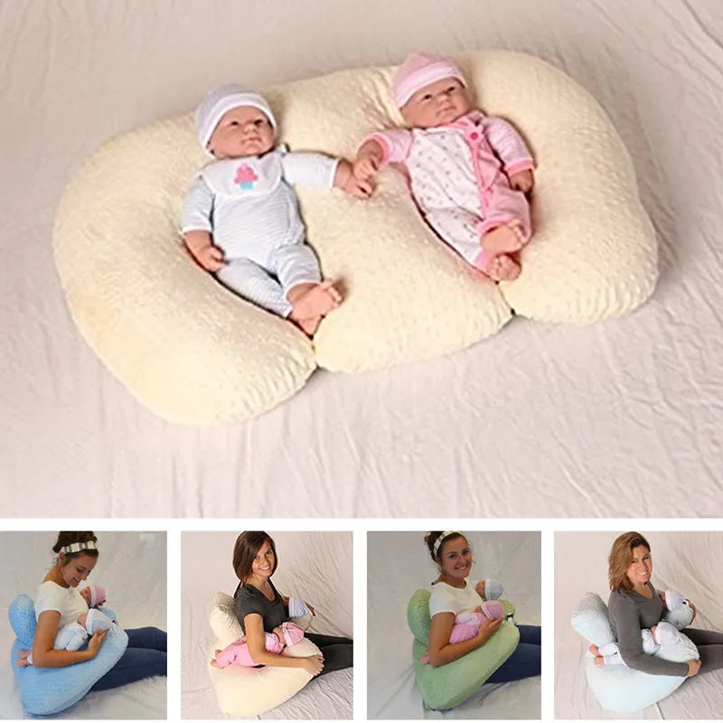 Baby Twin Pillow Nursing Breastfeeding Newborns Pillows Environmental Healthy Anti-spitting Feeding Cushions Baby Nest