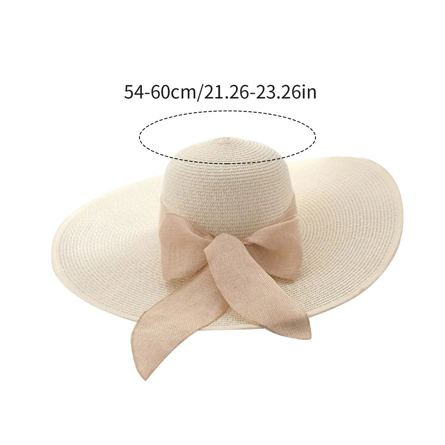 Oversized brim women's Sun Hat Fashion Bow tie beach sun hats Summer Large Brim Sun Protection Hat Vacation Fold Fisherman Cap
