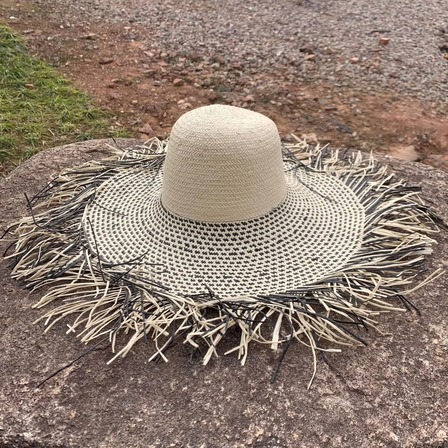 Big Brim Beach Hat For Women Summer Seaside Raffia Straw Hat Travel Vacation Visor Sun Hat Women's Hat With Colored Raw Edges
