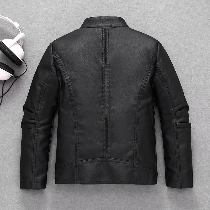 Children's Clothing Children's Leather Boys And Girls Motorcycle Jacket New European And American Children Medium And Big Children Fashionable Jacket