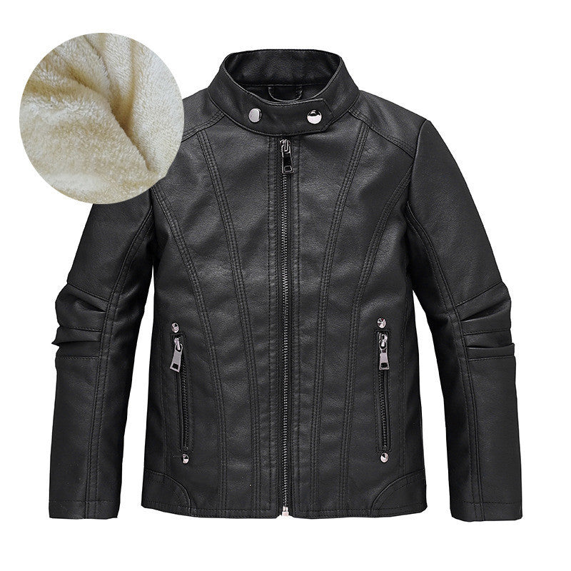 Children's Clothing Children's Leather Boys And Girls Motorcycle Jacket New European And American Children Medium And Big Children Fashionable Jacket