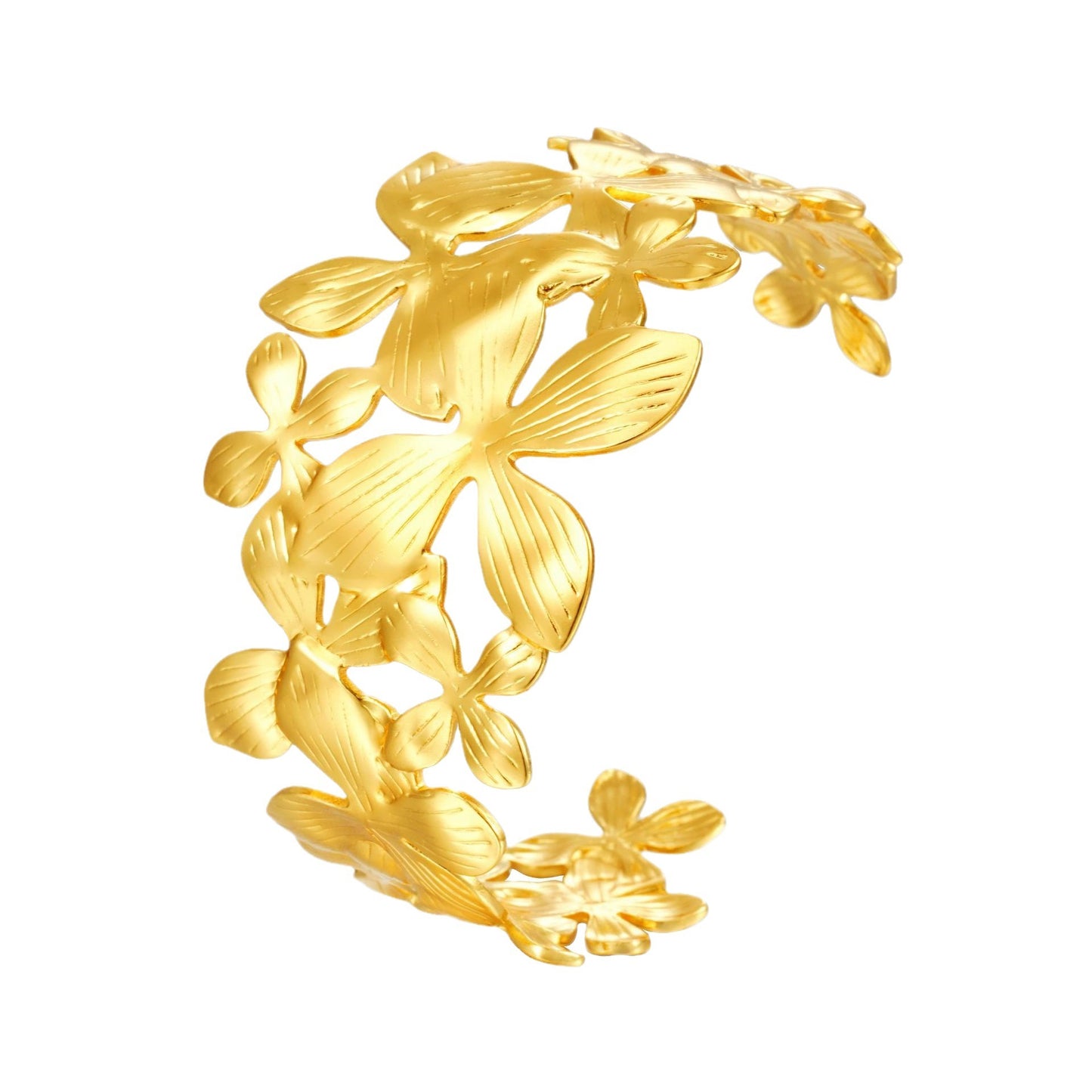 Women's Stainless Steel High-grade C- Shaped Oil Pressure Open-ended Bracelet