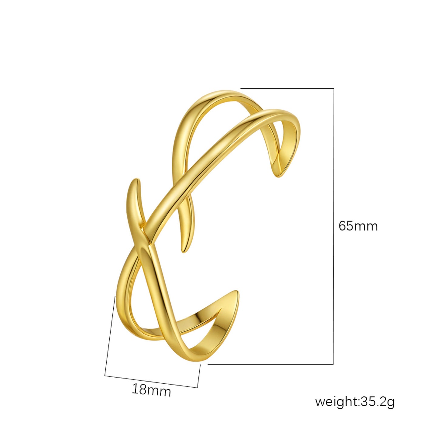 Women's Stainless Steel High-grade C- Shaped Oil Pressure Open-ended Bracelet